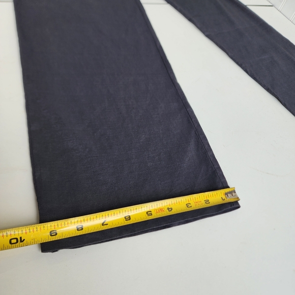 Eileen Fisher Pants Womens Black Organic Linen  Rayon Wide Leg Side Zip Sz 10 - Picture 2 of 10